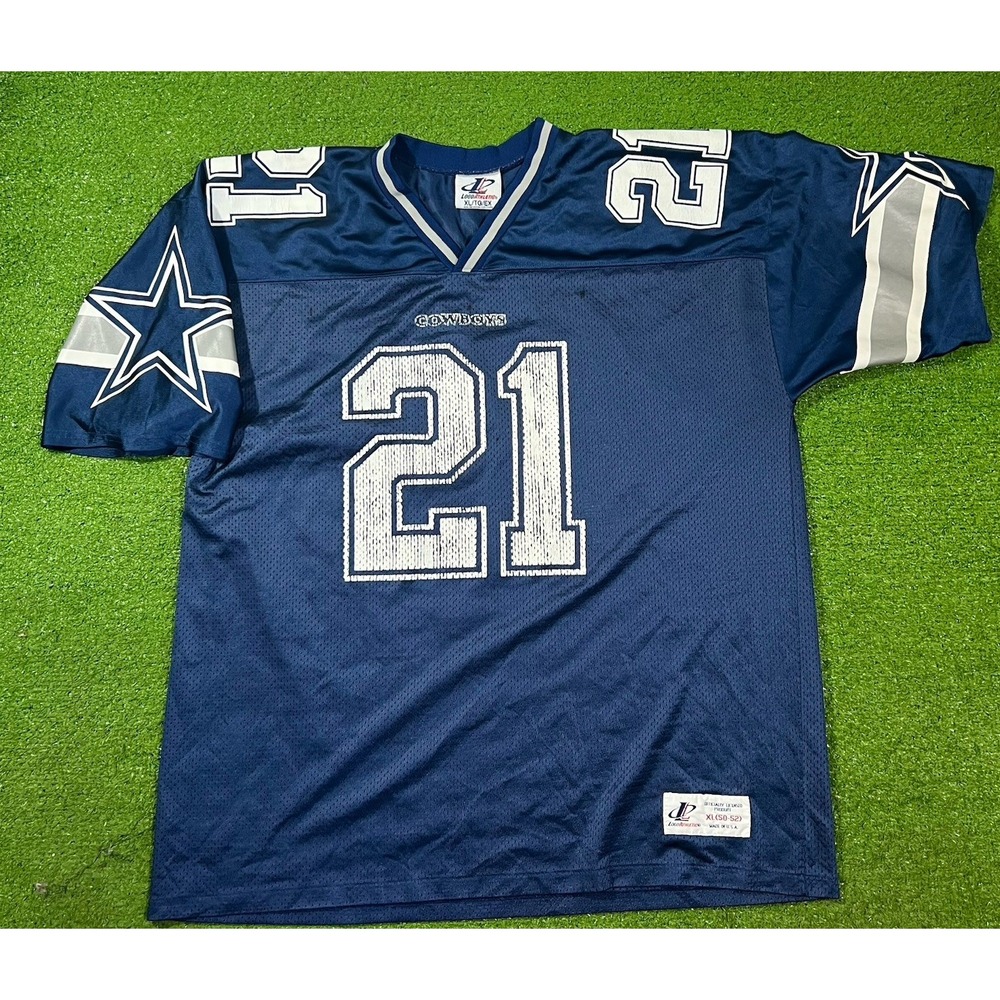 Vintage Dallas Cowboys Jersey‎ XL 90s Prime Deon Sanders Blue Logo Athletic